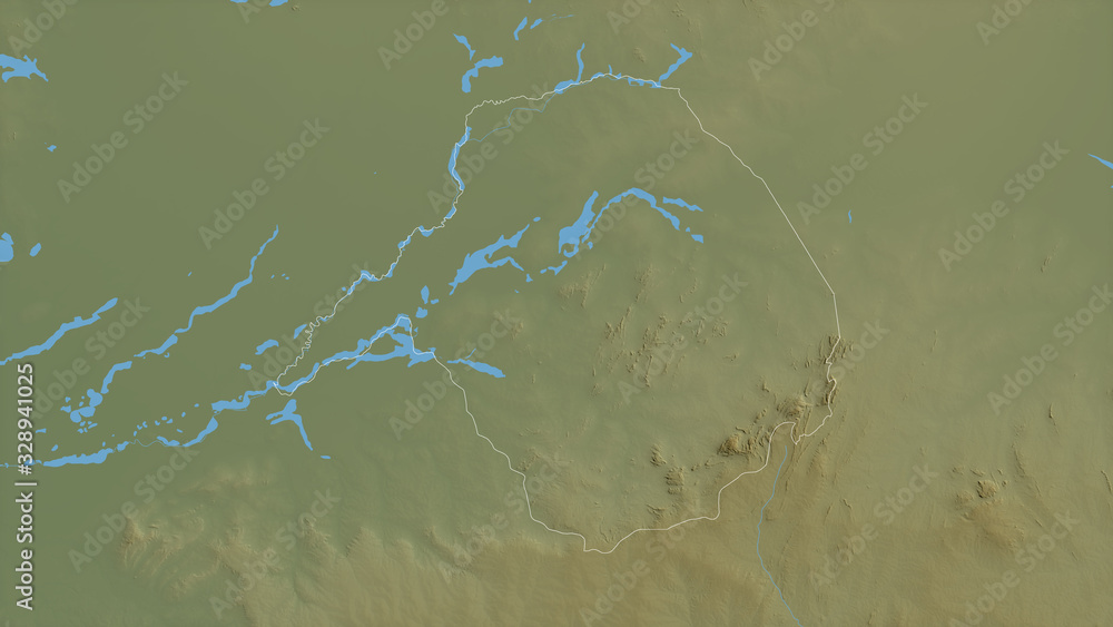 Vakaga, Central African Republic - outlined. Physical Vakaga, Central African Republic - outlined. Physical