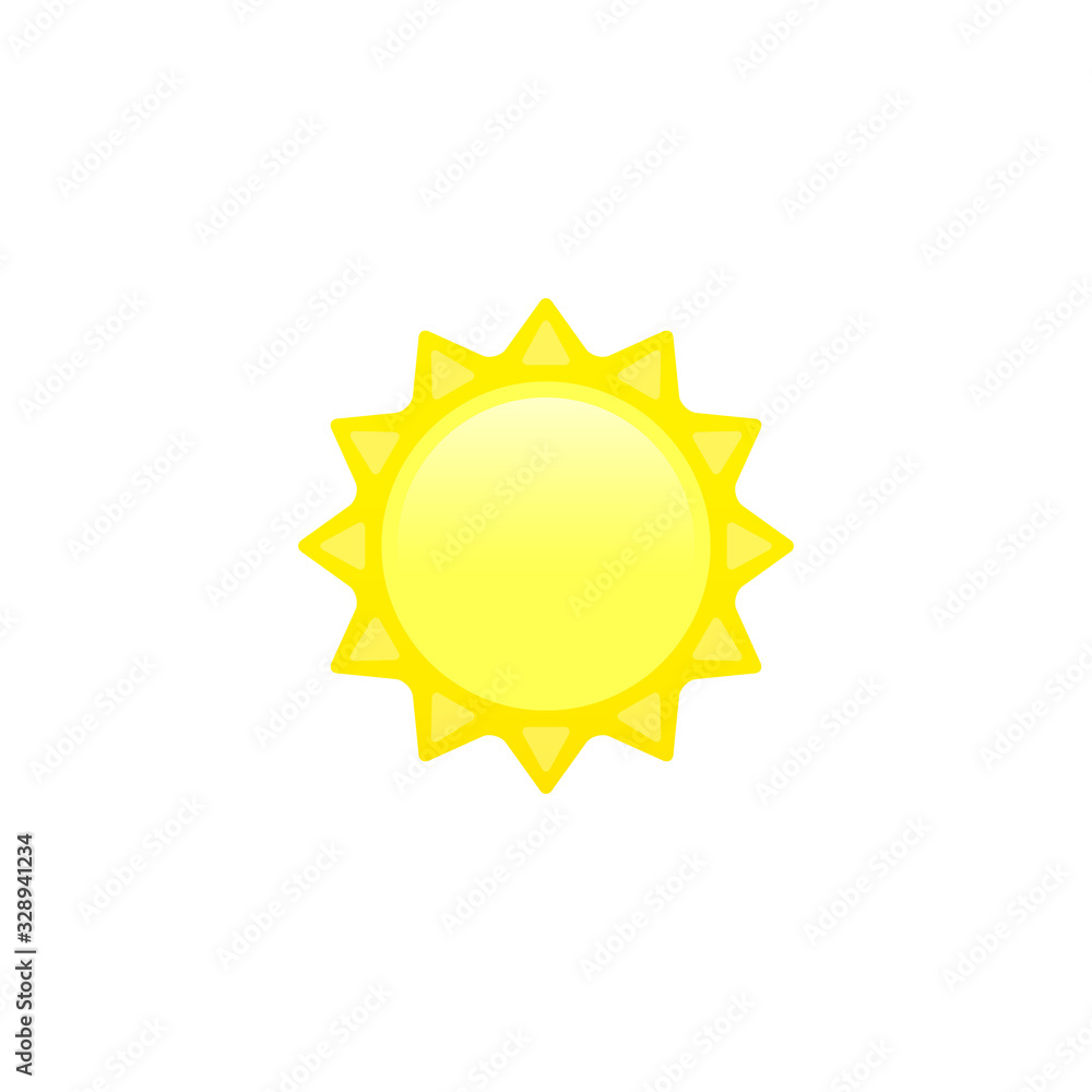 Sun icon. vector logo in flat style isolated on white Sun icon. vector logo in flat style isolated on white