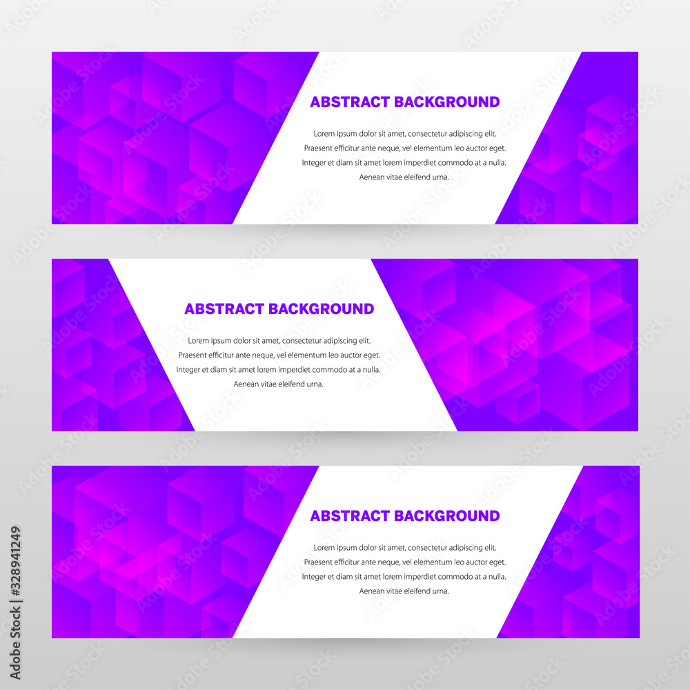 Banner vector design. Abstract background template for banner design, business, education, advertisement. Purple and white color. Abstract vector illustration. Concept website template.