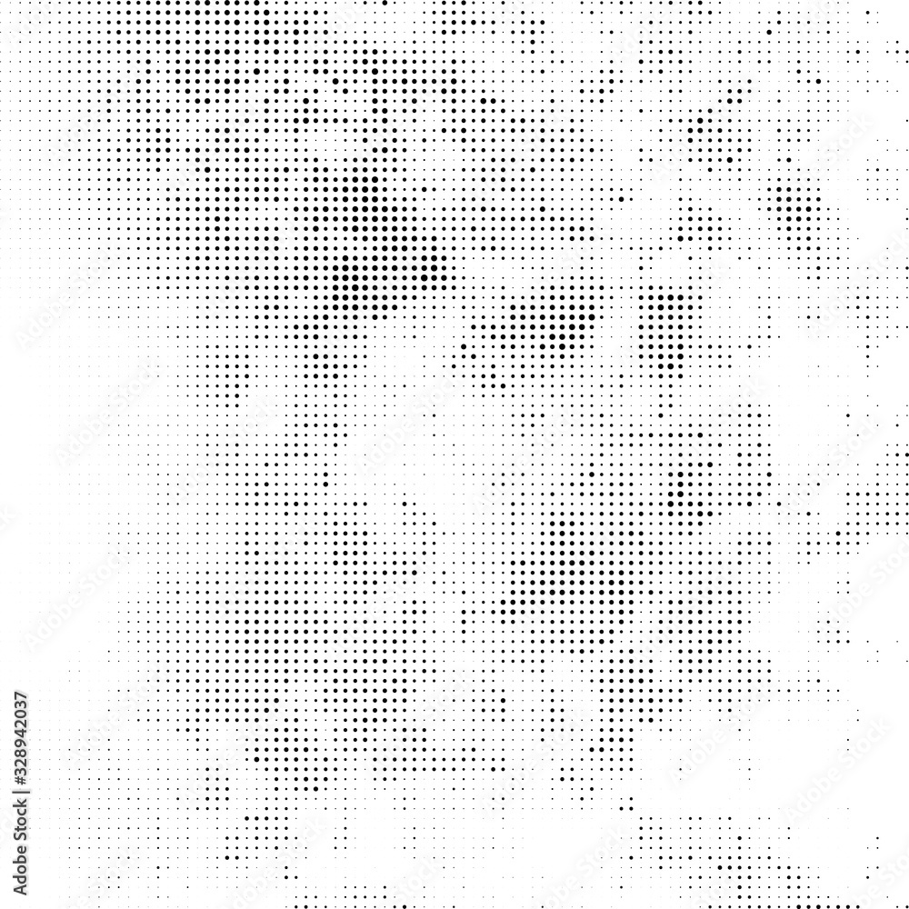 Fototapeta premium Halftone Pattern. Set of Dots. Dotted Texture on White Background. Overlay Grunge Template. Distress Linear Design. Fade Monochrome Points. Pop Art Backdrop.