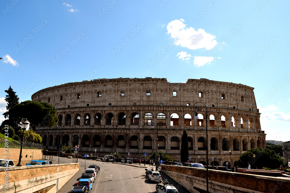 March 8th 2020, Rome, Italy: View of the Colosseum with few tourists due to the coronavirus