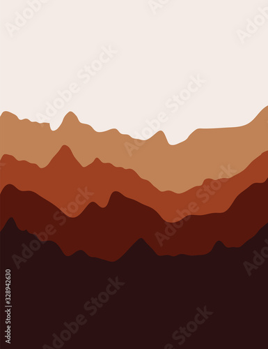 Modern abstract landscape. The sky, the mountains. Vector illustration