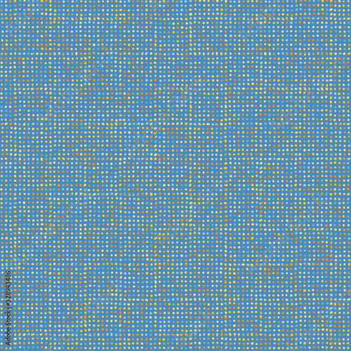 Little colorful dots on a blue background seamless vector abstract pattern. Unisex surface print design.
