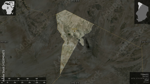Tibesti, Chad - composition. Satellite photo