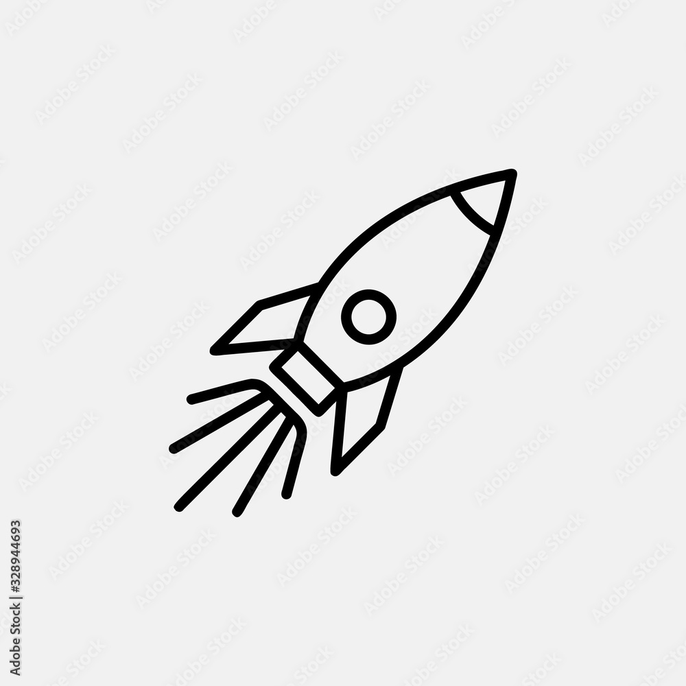Rocket icon logo design, startup symbol. simple flat vector illustration Rocket icon logo design, startup symbol. simple flat vector illustration