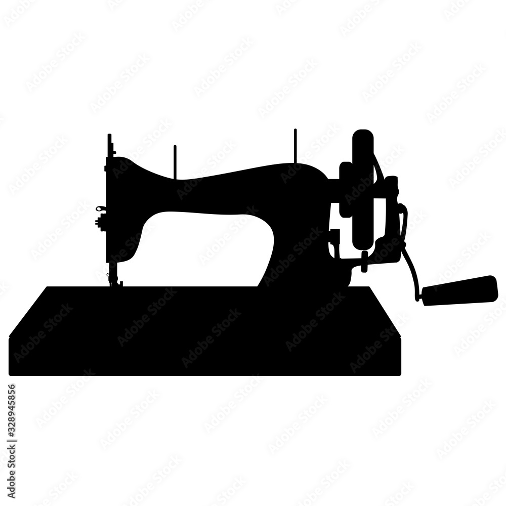 Rare sewing machine with manual drive - vector illustration. They're going against a white background. Rare sewing machine with manual drive - vector illustration. They're going against a white background.