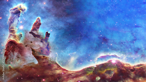 Fotografie, Obraz Pillars of creation and space dust in deep space