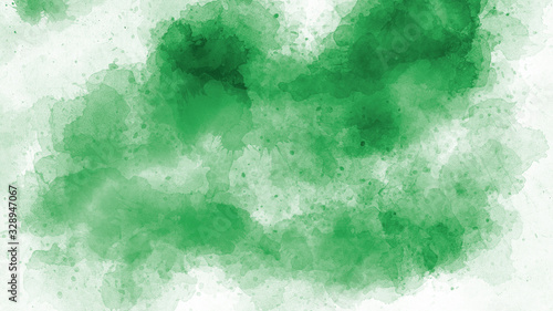 Old green grunge background. Green watercolor texture