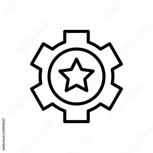 Gear, star icon. Simple line, outline vector elements of success for ui and ux, website or mobile application