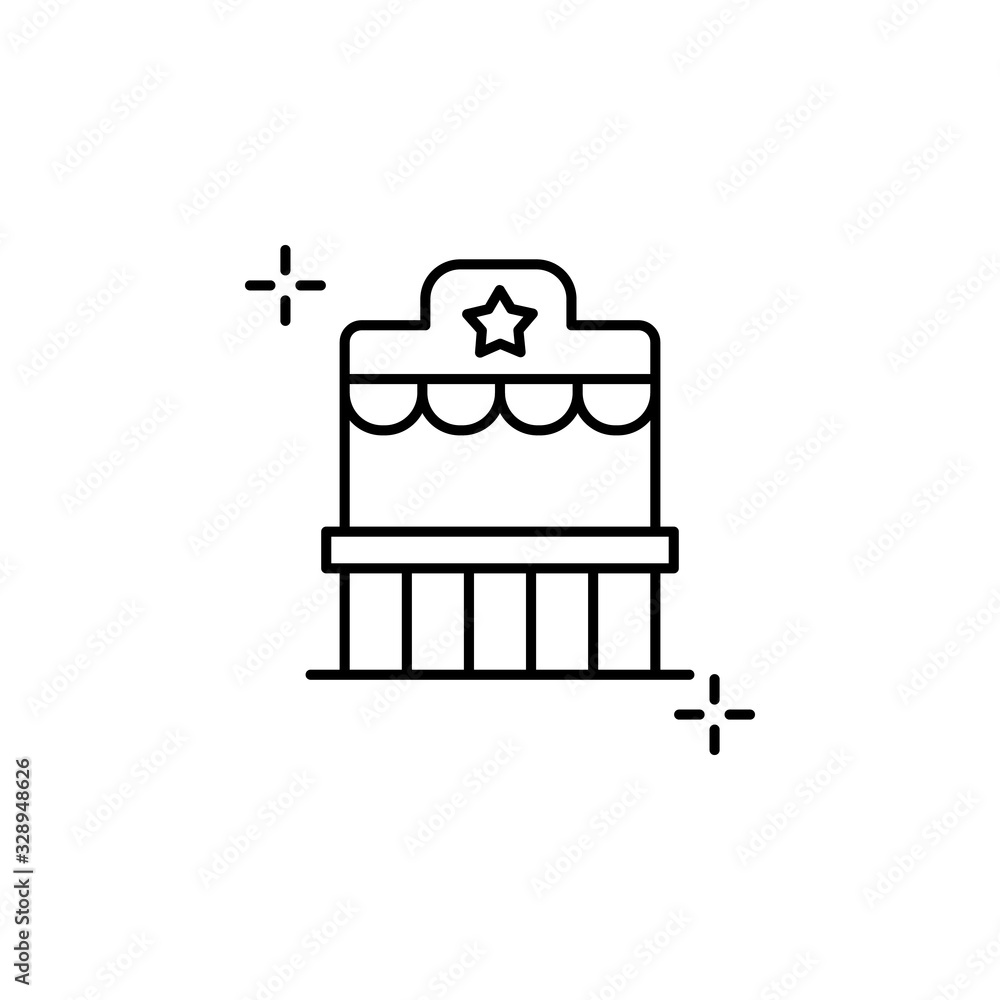 Food Stand icon. Simple line, outline vector elements of theatre for ui and ux, website or mobile application Food Stand icon. Simple line, outline vector elements of theatre for ui and ux, website or mobile application
