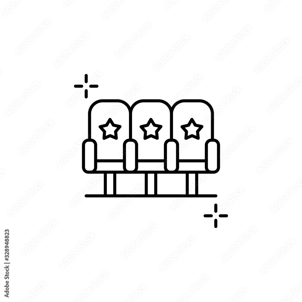 Seats icon. Simple line, outline vector elements of theatre for ui and ux, website or mobile application Seats icon. Simple line, outline vector elements of theatre for ui and ux, website or mobile application