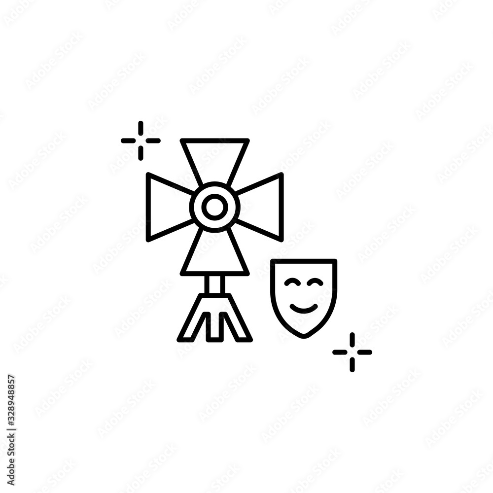 Spotlight icon. Simple line, outline vector elements of theatre for ui and ux, website or mobile application Spotlight icon. Simple line, outline vector elements of theatre for ui and ux, website or mobile application