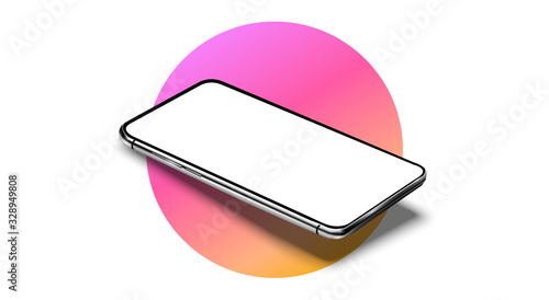 Realistic smartphone mockup set. Mobile phone blank, white, transparent screen design. Modern digital device template. Smartphone perspective view. Template for infographics or presentation UI design