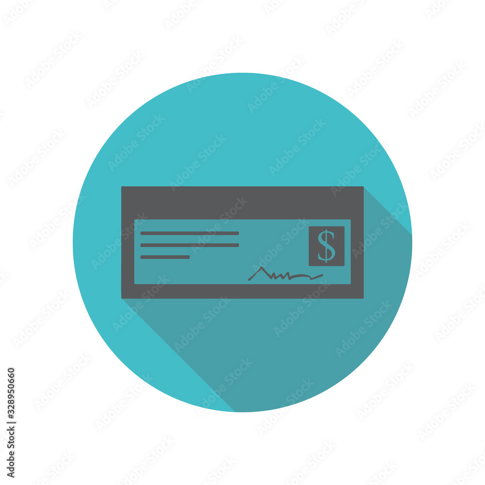 Check long shadow icon. Simple thin line, outline vector of restaurant icons for ui and ux, website or mobile application Check long shadow icon. Simple thin line, outline vector of restaurant icons for ui and ux, website or mobile application