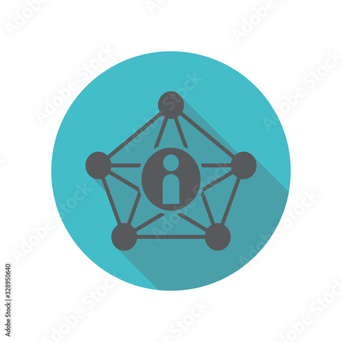 Pointing men long shadow icon. Simple thin line, outline vector of restaurant icons for ui and ux, website or mobile application