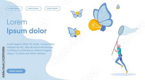 Idea Pursuit Flat Landing Page Vector Template