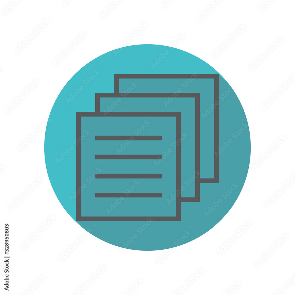 Documents long shadow icon. Simple thin line, outline vector of restaurant icons for ui and ux, website or mobile application Documents long shadow icon. Simple thin line, outline vector of restaurant icons for ui and ux, website or mobile application