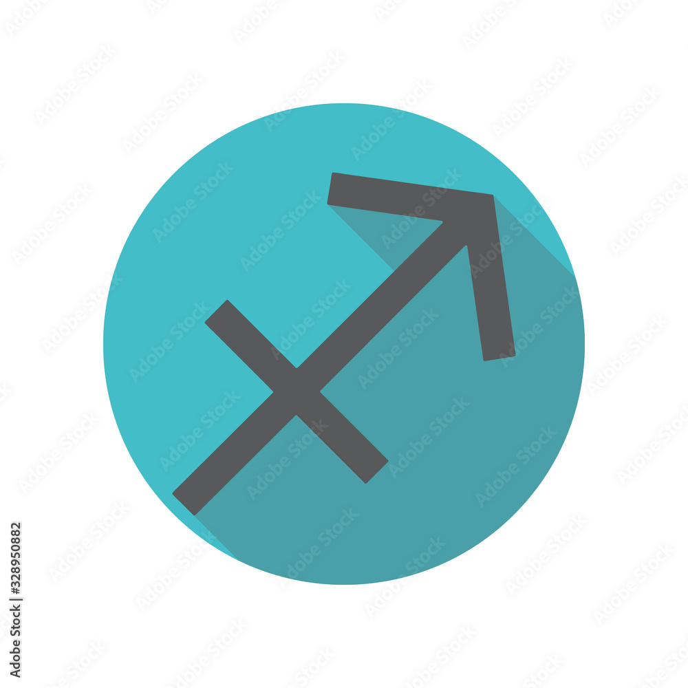 Sagittarius zodiac long shadow icon. Simple thin line, outline vector of restaurant icons for ui and ux, website or mobile application Sagittarius zodiac long shadow icon. Simple thin line, outline vector of restaurant icons for ui and ux, website or mobile application