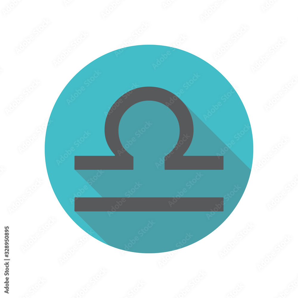 Libra icon symbol scales long shadow icon. Simple thin line, outline vector of restaurant icons for ui and ux, website or mobile application Libra icon symbol scales long shadow icon. Simple thin line, outline vector of restaurant icons for ui and ux, website or mobile application