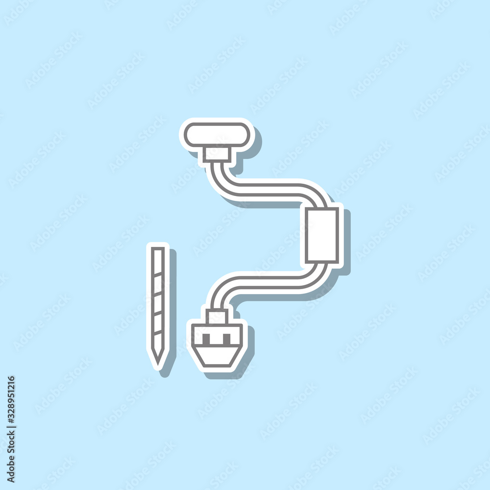 Hand drill linw sticker icon. Simple thin line, outline vector of web icons for ui and ux, website or mobile application Hand drill linw sticker icon. Simple thin line, outline vector of web icons for ui and ux, website or mobile application