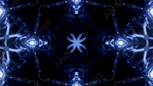 abstract kaleidoscope style 3d render animation