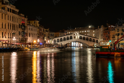 Rialto Bridge from Canal Grande at Night, Venice/Italy © imagoDens