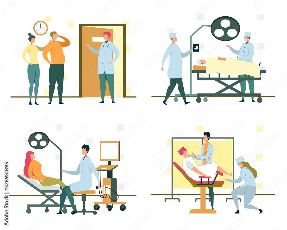 Medicine Surgery, Gynecologist Office, Patients. Medicine Surgery, Gynecologist Office, Patients.