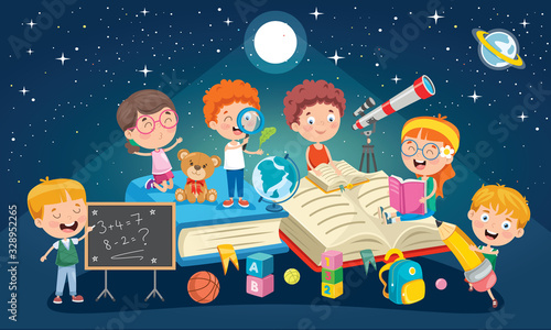 Education Concept Design With Little Children 