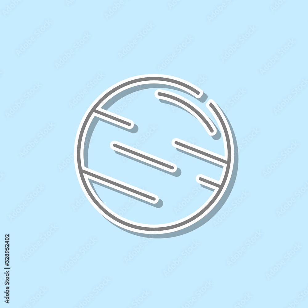 Jupiter sticker icon. Simple thin line, outline vector of web icons for ui and ux, website or mobile application Jupiter sticker icon. Simple thin line, outline vector of web icons for ui and ux, website or mobile application