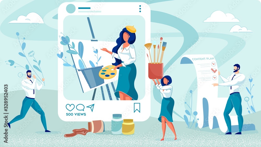 Fototapeta premium Posting Publication According to Content Plan