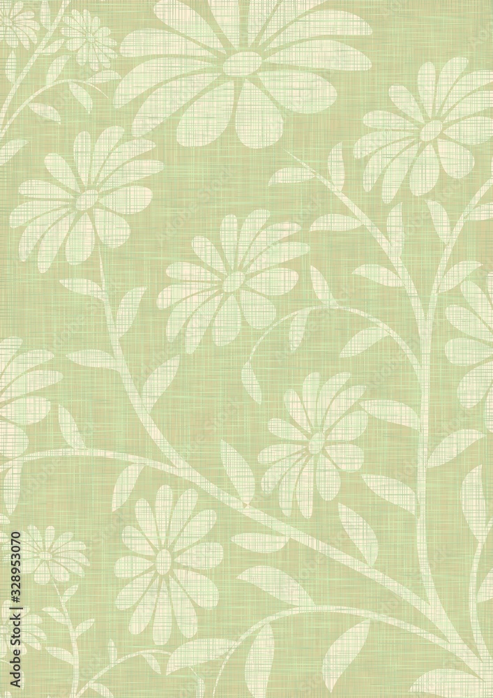 floral background with canvas texture