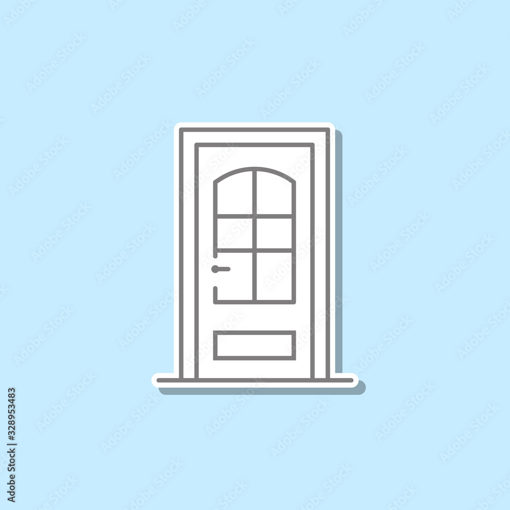 Interroom door sticker icon. Simple thin line, outline vector of web icons for ui and ux, website or mobile application Interroom door sticker icon. Simple thin line, outline vector of web icons for ui and ux, website or mobile application