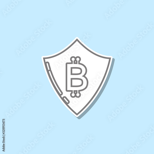 Reliability of the crepto currency sticker icon. Simple thin line, outline vector of web icons for ui and ux, website or mobile application