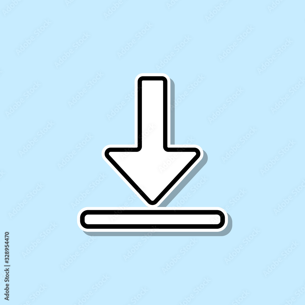 Download symbol sticker icon. Simple thin line, outline vector of web icons for ui and ux, website or mobile application Download symbol sticker icon. Simple thin line, outline vector of web icons for ui and ux, website or mobile application