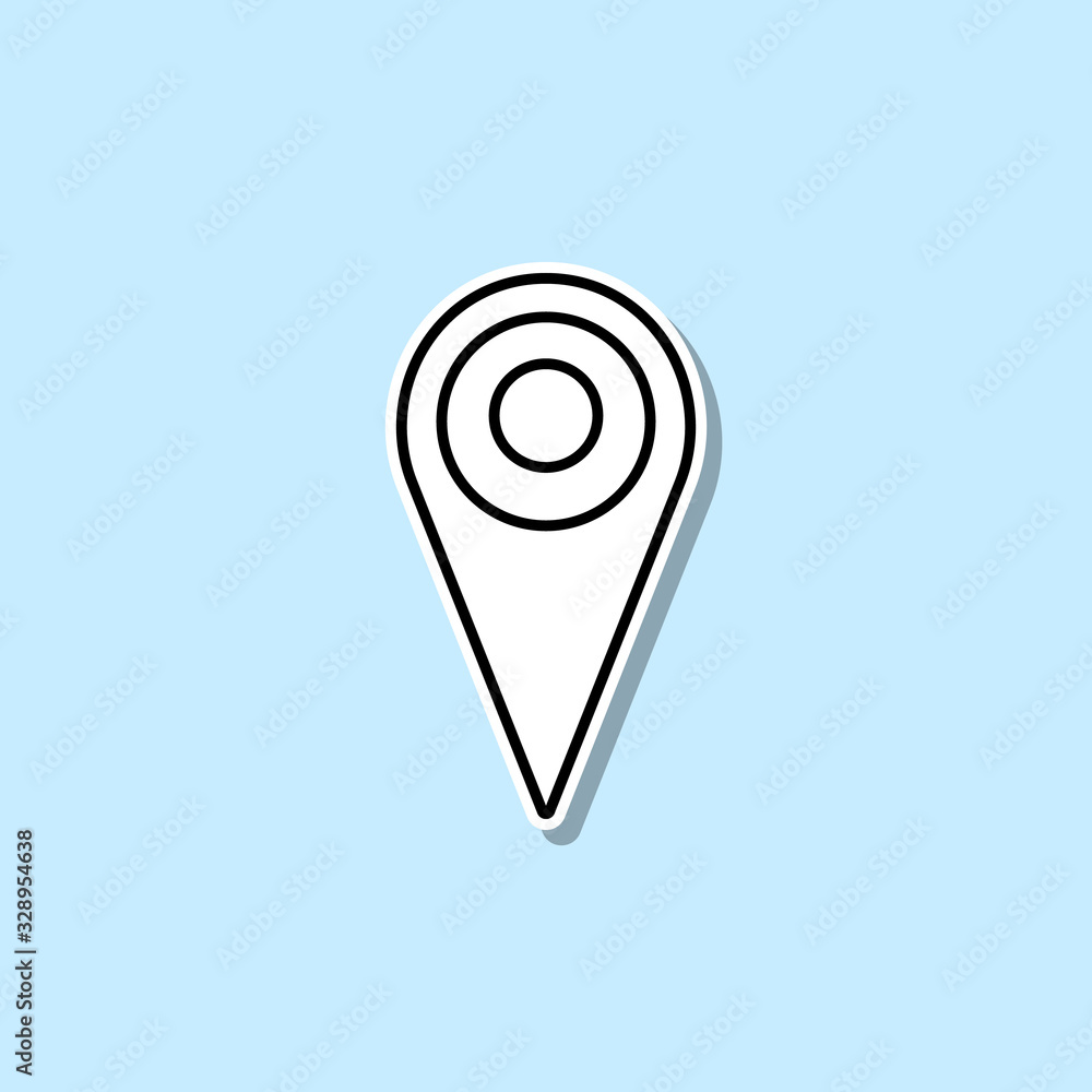 Pin sticker icon. Simple thin line, outline vector of web icons for ui and ux, website or mobile application Pin sticker icon. Simple thin line, outline vector of web icons for ui and ux, website or mobile application