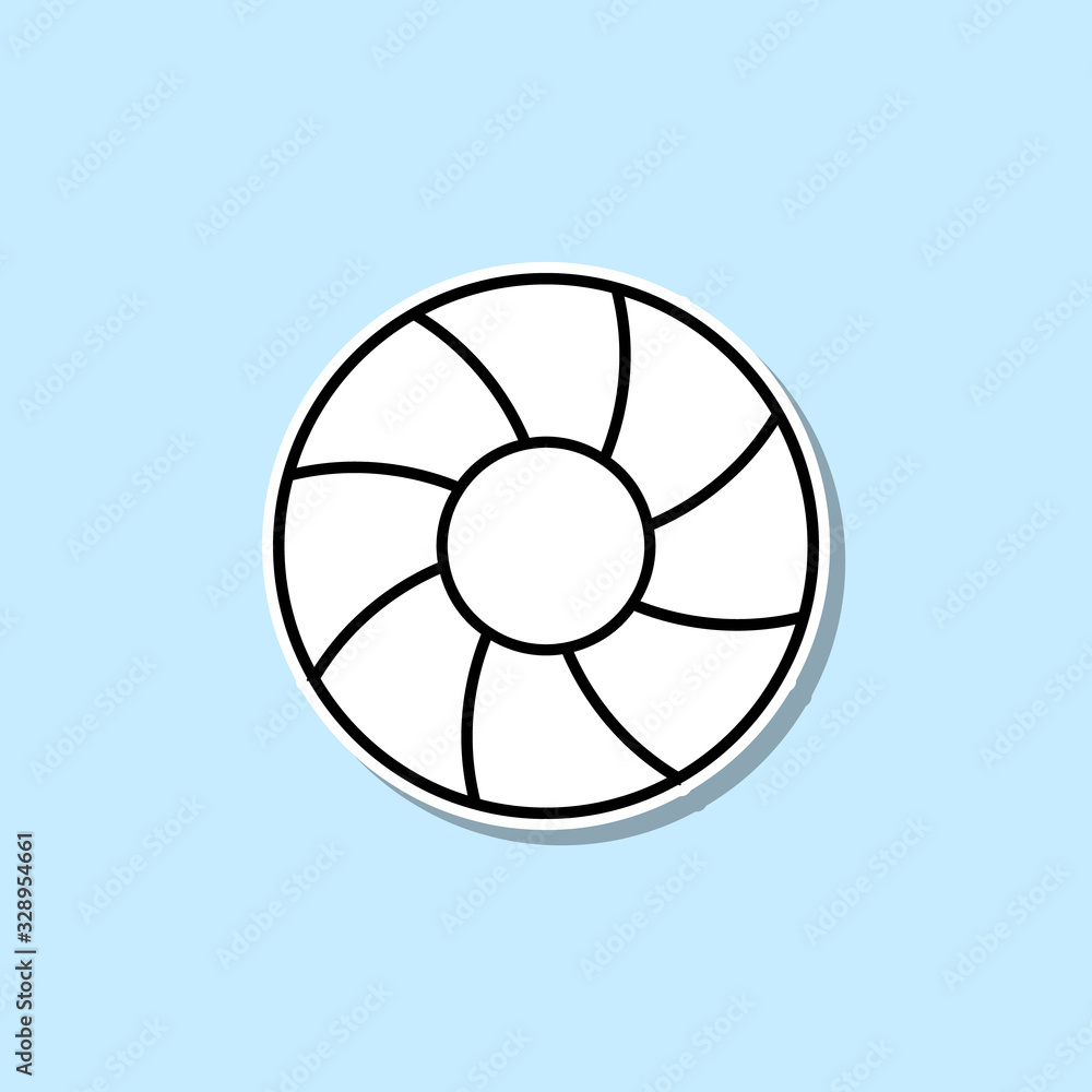Lifebuoy sticker icon. Simple thin line, outline vector of web icons for ui and ux, website or mobile application Lifebuoy sticker icon. Simple thin line, outline vector of web icons for ui and ux, website or mobile application