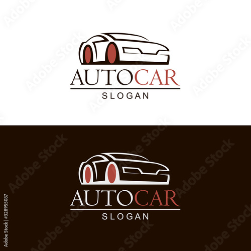 Naklejka set of car emblems on black and white background