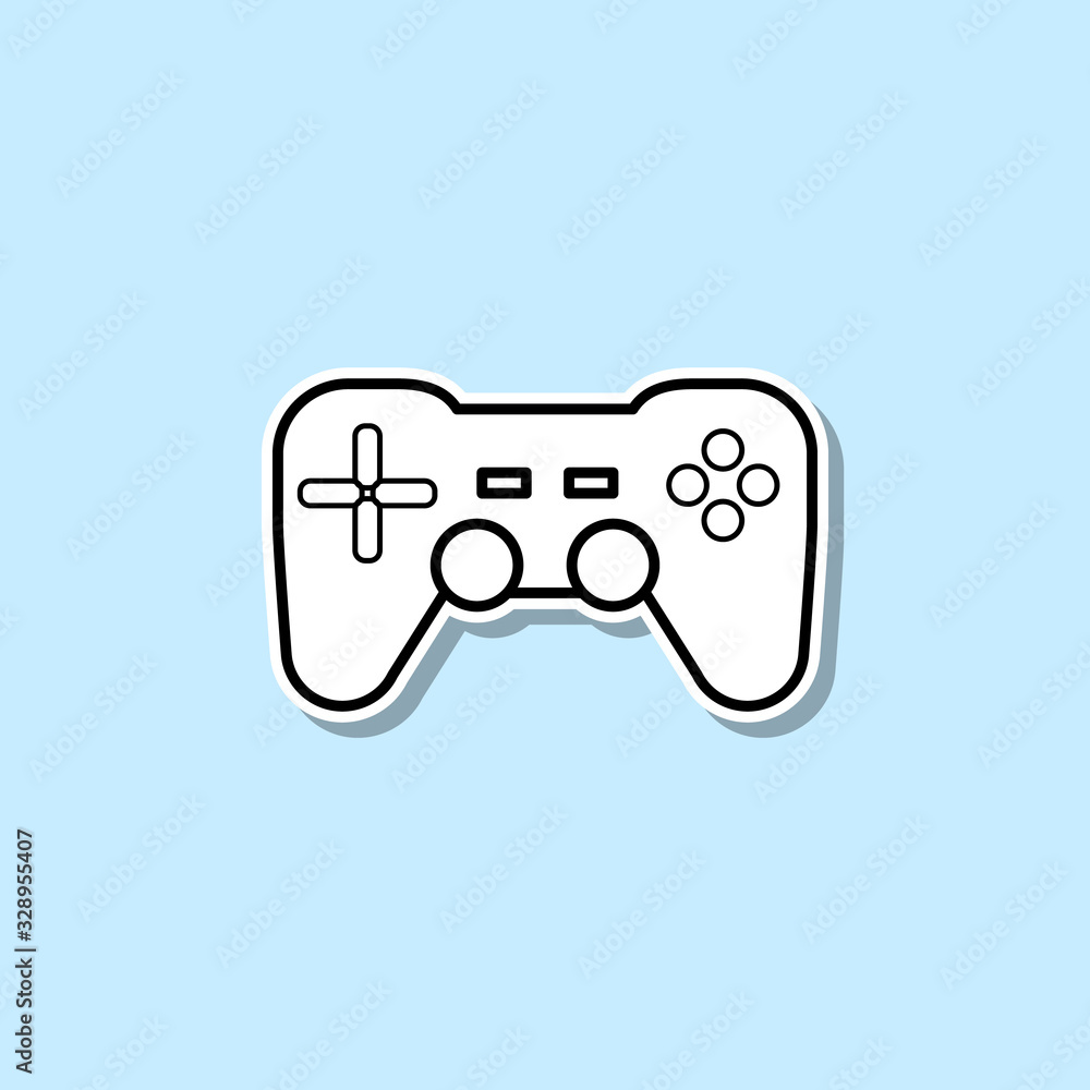 Joystick sticker icon. Simple thin line, outline vector of web icons for ui and ux, website or mobile application Joystick sticker icon. Simple thin line, outline vector of web icons for ui and ux, website or mobile application