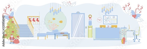 Reception Room with Festive Christmas Decorations