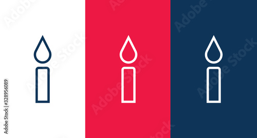 Candle outline icon for web and mobile