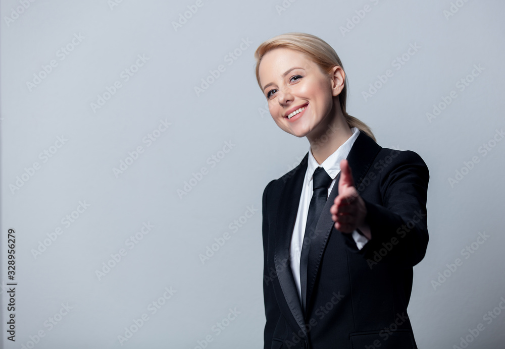 businesswoman in a classic black business suit businesswoman in a classic black business suit