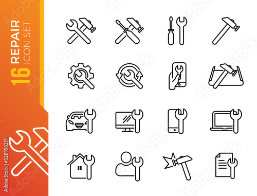 Εκτύπωση καμβά Simple Set of Repair Related Vector Line Icons