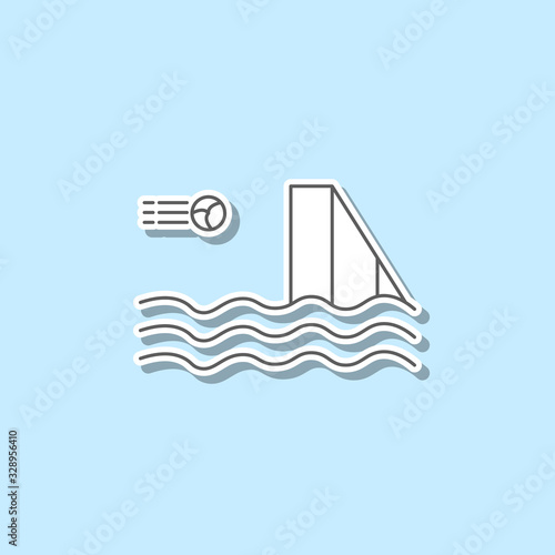 Water polo sticker icon. Simple thin line, outline vector of web icons for ui and ux, website or mobile application