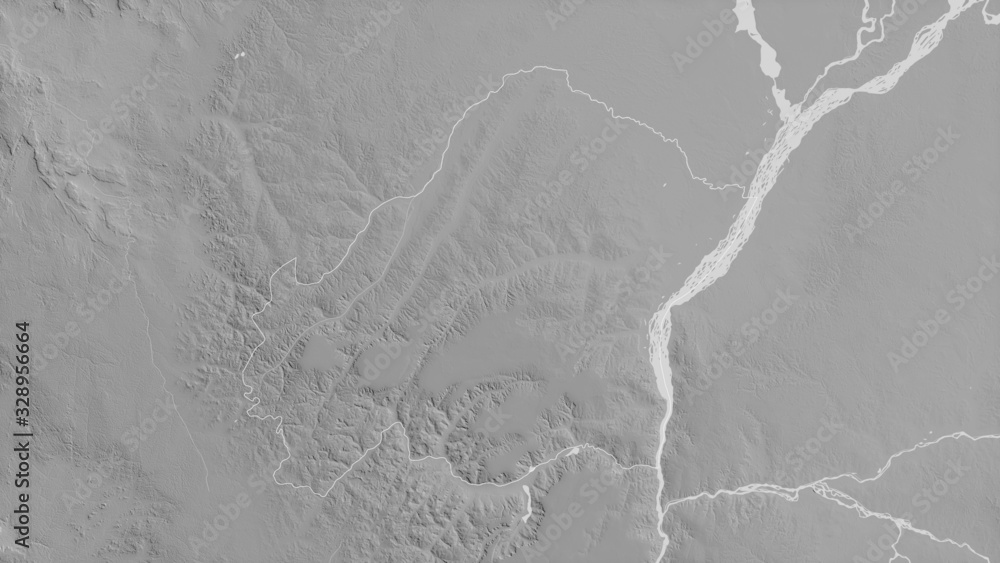 Plateaux, Republic of Congo - outlined. Grayscale Plateaux, Republic of Congo - outlined. Grayscale
