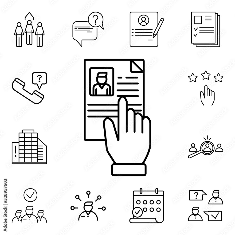 Read cv icon. Detailed set of interview icons. Premium quality graphic ...