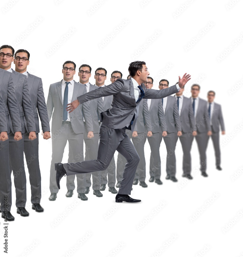Standing out from the crown concept with businessman Standing out from the crown concept with businessman