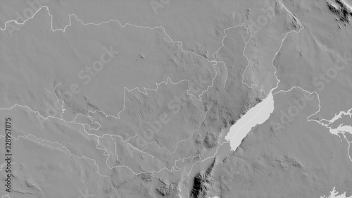 Ituri, Democratic Republic of the Congo - outlined. Grayscale
