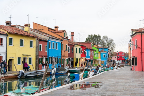 Colorful Houses in Burano  Island of Venice Italy