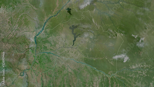 Maï-Ndombe, Democratic Republic of the Congo - outlined. Satellite