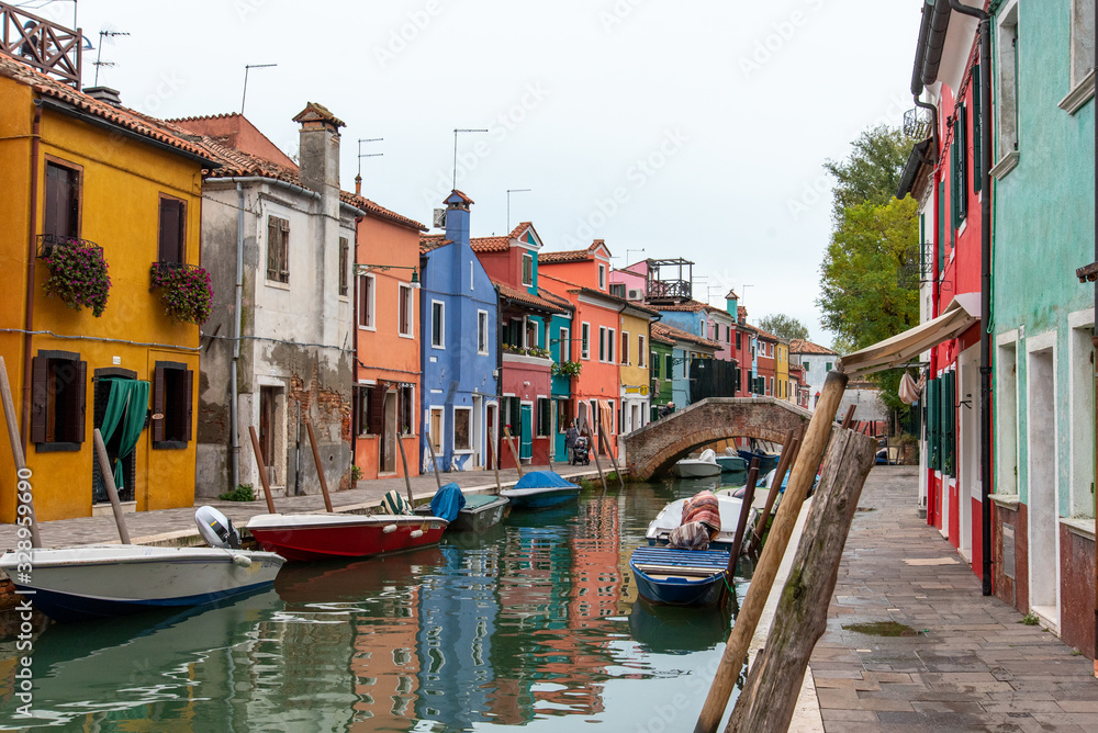 Colorful Houses in Burano, Island of Venice/Italy